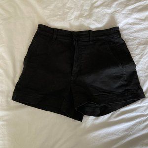 Everlane High Waisted Black Canvas Shorts Women's Size 6